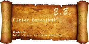 Eizler Bereniké névjegykártya